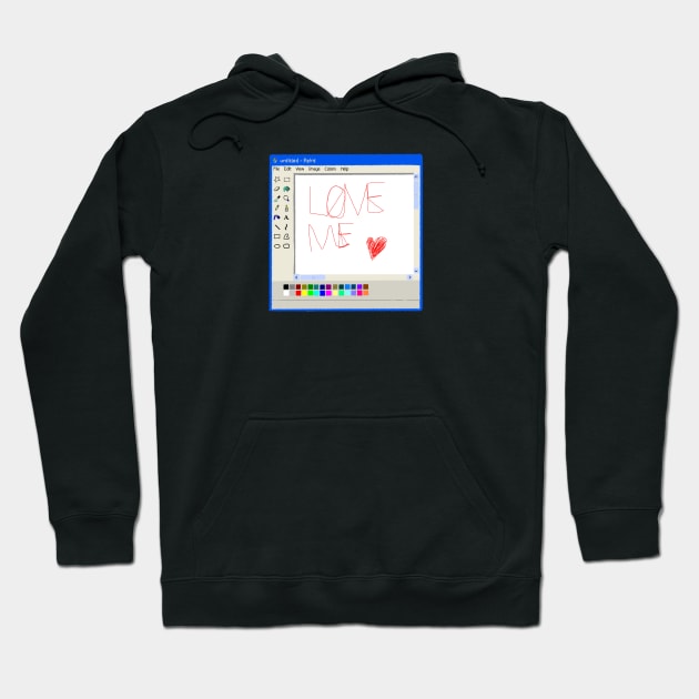 Love me. MS Paint pencil drawing Hoodie by Cyniclothes